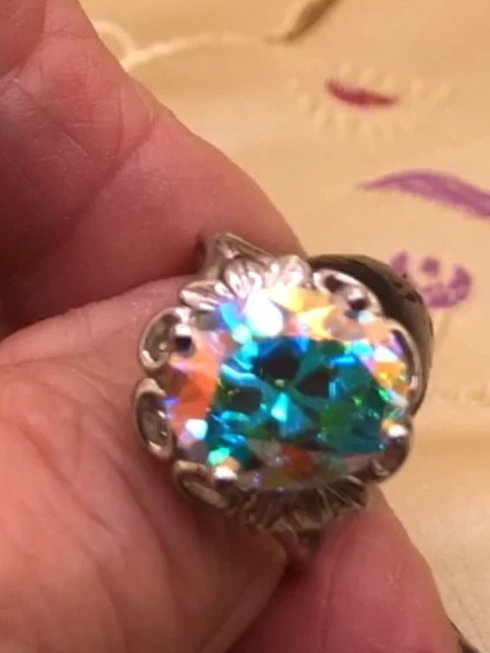GORGEOUS Mystic Topaz Ring Women, FLASHLIGHT!! Sterling, True 8.5 - Picture 2 of 12